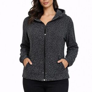 Lululemon Size 6 Full Zip Scuba Women's Gray Splatter Print Hooded Jacket